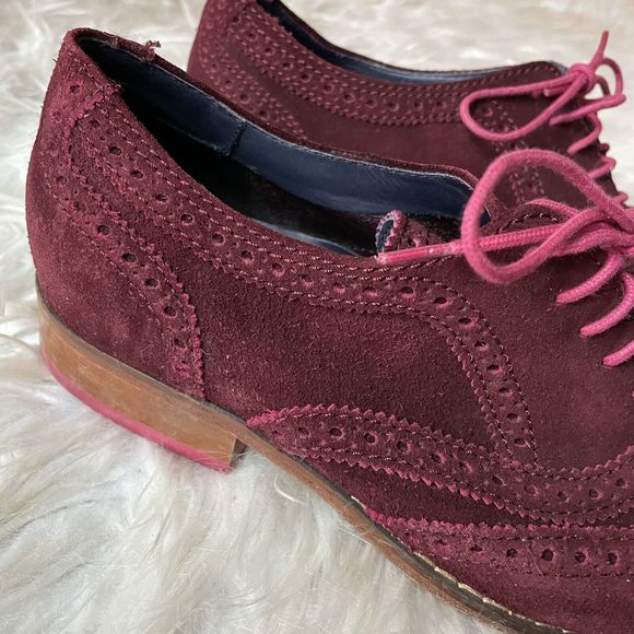Cole Haan Shoes Cole Haan Wingtip Oxford Suede Shoes Wonka Burgundy